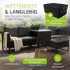Juskys Outdoor Polyrattan Lounge Santorini inkl. Abdeckung - Gartenlounge mit Beistelltisch & Auflagenbox - Gartenmöbel Set Rattan Sitzecke wetterfest - Schwarz Bild 2