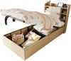 Holzbett Hydraulisches Bett Kopfteil mit Stauraum ausgestattet mit USB- und Tape-C-Steckdose Einzelbett Jugendbett Holz Holzfarbe 90 x 200 cm Bild 4