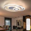 LED Deckenleuchte, dimmbar, Fernbedienung, Chromring, L54cm Bild 3