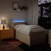 vidaXL Boxspringbett mit Matratze Creme 90x200 cm Stoff 3288875 Bild 5