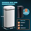 monzana Mülleimer mit Sensor-Automatik und LED Display, berührungslos, Edesltahl, 58 Liter, Weiß Bild 4