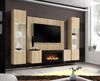 Wohnwand Option in Eiche mit Kamin und LED 260 cm Bild 2