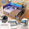 Tagesbett, Daybett, Schlafsofa, 90 × 190 cm, mit zwei Schubladen, USB- und Typ-C-Anschlüssen, Ablagefach, Stauraumbank am Fußende, LED-Lichtleiste, Ohne Matratze, Samt, Dunkelgrau Bild 5