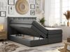 Boxspringbett 7-Zonen Taschenfederkernmatratze und Topper - PREMIUM-10-KING - 200x200cm - Dunkelgrau Kunstleder - H3 Bild 2