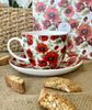 DUO FLORAL Jumbobecher 470 ml LINA mit Untertasse, New Bone China Porzellan Bild 4
