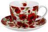 DUO FLORAL Jumbobecher 470 ml LINA mit Untertasse, New Bone China Porzellan Bild 2