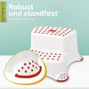 KiNDERWELT Tritthocker Premium zweistufiger Tritthocker weiß/rot stabiler Hocker Bild 3