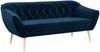 Sofa, Skandinavischer Stil, Holzbeine - PIRS - 3 Sitzer - Dunkelblau - Velvet Bild 2