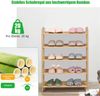 Bambus Schuhregal mit 5 Ebenen Schuhablage für 15 Paar Schuhe Schuhständer Schuh-Organizer Bild 4