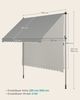 Songmics Klemmmarkise, höhenverstellbar, mit Handkurbel, Stahl/Polyester Grau, 300x120 cm Bild 5