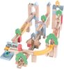 roba Kugelbahn aus Holz - 60-teilig inkl. 20-teiligem Ergänzungsset zum Landschaftsbau - Murmelbahn mit Geräuscheffekten und 11 Murmeln - Kinderspielzeug ab 3 Jahren Bild 3