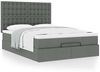 vidaXL Ottoman-Bett mit Matratze Dunkelgrau 140x200 cm Stoff 3313328 Bild 4