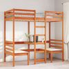 vidaXL Hochbett mit Schreibtisch & Stühlen Braun 75x190 cm Kiefernholz 3308564 Bild 3