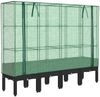 vidaXL Hochbeet mit Gewächshaus-Aufsatz Rattan-Optik 160x40x140 cm 4015821 Bild 2