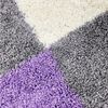 Carpetia Teppich Shaggy Teppich Hochflor mit Karomuster flieder lila, rechteckig, Höhe: 30 mm Bild 2