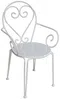 Vente-unique - GUERMANTES Garden dining set Metall Weiß - B 52 cm x H 89 cm x L 48 cm Bild 3
