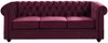 3-Sitzer-Sofa CHESTERFIELD - Samt - Pflaumenfarben Bild 1