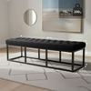 Sitzbank MERIDA - Samt Schwarz 150x37x42 cm | Sitzbank Flur Sitzhocker Esszimmerbank Polsterbank Schlafzimmerbank Bild 2