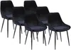 Vente-unique - MASURIE Stuhl SamtStoff Schwarz - B 56 cm x H 85,5 cm x L 49 cm Bild 2