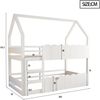 Weißes Haus Hochbett 90x200 Mit Spielbereich Und Klapptür Massivholz Metall 120kg Tragkraft Kinderzimmer Sicherheitsbett Bild 5