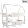 Weißes Haus Hochbett 90x200 Mit Spielbereich Und Klapptür Massivholz Metall 120kg Tragkraft Kinderzimmer Sicherheitsbett Bild 5