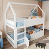 Weißes Haus Hochbett 90x200 Mit Spielbereich Und Klapptür Massivholz Metall 120kg Tragkraft Kinderzimmer Sicherheitsbett Bild 3