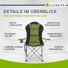 Juskys Campingstuhl Lido mit Getränkehalter & Tasche - Camping Klappstuhl gepolstert - Faltstuhl Angelstuhl Strandstuhl Chair - Stuhl Grün Bild 5