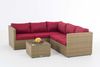 CLP Polyrattan Ecksofa-Garnitur Genero 5mm,natura rubinrot Bild 4