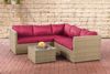 CLP Polyrattan Ecksofa-Garnitur Genero 5mm,natura rubinrot Bild 3
