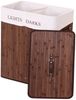 Wäschekorb HWC-C21, Laundry Wäschebox Wäschesammler Wäschebehälter, Bambus 2 Fächer 63x55x34cm 100l ~ braun Bild 5