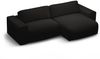Micadoni Ecksofa Victor 3-Sitzer Rechts Strukturierter Stoff Schwarz Bild 3
