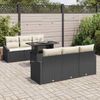 vidaXL Garten-Sofa-Set 7 pcs Schwarz und Creme 100 x 55 x 73 cm 3348923 Bild 3