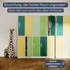 Umkleideschrank Spind BARTUS - 10 Abteile, Etikettenhalter Lüftungsschlitze | Umkleidespind Schließfachschrank Garderobenspind, 150x136x45cm Grün-Gelb Bild 3