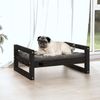 vidaXL Hundebett 65,5 x 50,5 x 28 cm Massivholz Kiefer, Schwarz Bild 3