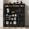 Hochschrank B 120 x T 40 x H 138,5 cm aus MDF in Schwarz mit 3 Schubladen, Fluted-Glas und Steckdose Bild 3