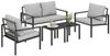 Outsunny Sitzgruppe mit 2er Sofa, Sessel, Sitzkissen, Beistelltisch, (Sitzgruppe, 5-tlg, Balkonmöbel-Set), für Garten Terrasse Balkon Hellgrau Bild 2
