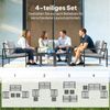 Outsunny Sitzgruppe mit 2er Sofa, Sessel, Sitzkissen, Beistelltisch, (Sitzgruppe, 5-tlg, Balkonmöbel-Set), für Garten Terrasse Balkon Hellgrau Bild 4