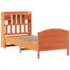 vidaXL Massivholzbett mit Regal ohne Matratze Wachsbraun 75x190 cm 3323169 Bild 3