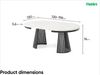MEBLINI Esstisch Rund Ausziehbar aus Metall - 120-196x76 cm - CONEY - Weiß Marmor/Schwarz Matt - Loft - Esszimmertisch Modern - Küchentisch - Ausziehtisch - Round Dining Table Bild 3