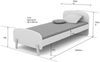 Einzelbett Karilynn 206x95x73 Kinderbett MDF+Massivholz Weiß Bild 2