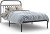 vidaXL Bettgestell mit Kopfteil Metall Schwarz 100x190 cm 376594 Bild 2