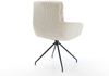 Esszimmerstuhl Abelia-Flex mit Armlehnen Cord Beige Kreuzgestell konisch Schwarz Bild 5