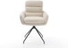 Esszimmerstuhl Abelia-Flex mit Armlehnen Cord Beige Kreuzgestell konisch Schwarz Bild 2