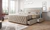 Arosa Boxspringbett mit Schubladen, LED 16 Farben, Topper, Kopf und Fussteil, 180 x 200 cm, Matratze H3, Beige Bild 2