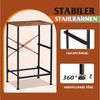 WLIVE Kommode Nachttisch mit 2 Stoffschubladen, 40×30×63 cm, Braun/Schwarz/Weiß (1 St), Beistelltisch mit Metallrahmen & Holzplatte, verstellbare Füße Bild 3