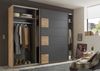 Schlafzimmer-Set >LINEA< (2-teilig) Bartex Eiche/Graphit, Schrank 280x215x58, Bett 296x97x210 Bild 5