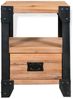 vidaXL Nachttisch Akazienholz Massiv Stahl 40 x 30 x 54 cm 244993 Bild 2