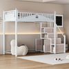 MC Star Hochbett Metall-Hochbett 90x200 cm, Metall-Sicherheitszaun mit Metallkugel (Fensterdesign, Kletterleiter von links nach rechts austauschbar, Sicherheitsleiter mit Spinden) Bild 2