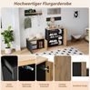 Merax Garderoben-Set 5-teilig Garderobenschrank in Holz und Schwarz/Weiß, (5-St, Eingangsbereich-Schrank Flurmöbel), mit Schuhschrank,Kommode,Spiegel, Hutablage,Garderobenpaneel mit Haken Bild 3