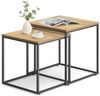 Home Collective Couchtisch 2er Set Beistelltisch Loft Design 2in1 Verschachtelung Wohnzimmer, kratzfeste Oberfläche 50&45cm Sonoma-Eiche schwarz Beinen quadratisch Bild 5